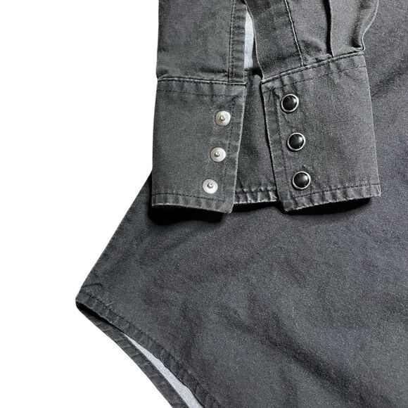 Vintage 90s Wrangler Western Button Down Shirt Aztec Black Size XXL - Picture 5 of 8